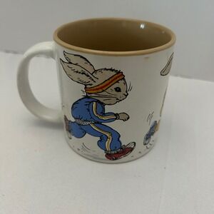 Potpourri Press Running‎ Bunny Rabbit Coffee Mug Made in Japan